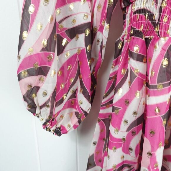 Beulah Style Womens Ruffled Smocked Tunic Large - Picture 8 of 14